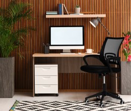 FOTEL BIUROWY KRZESŁO OBROTOWE WYPROFILOWANE CZARNE MODERNHOME