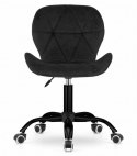 FOTEL BIUROWY KRZESŁO OBROTOWE Z SZEROKIM OPARCIEM WELUR AKSAMIT CZARNE