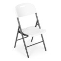 KOMPLET 2 KRZESEŁ SKŁADANYCH ZESTAW CATERINGOWY METAL HDPE BIAŁE MODERNHOME