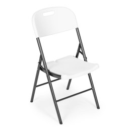 KOMPLET 2 KRZESEŁ SKŁADANYCH ZESTAW CATERINGOWY METAL HDPE BIAŁE MODERNHOME
