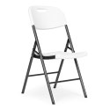 KOMPLET 2 KRZESEŁ SKŁADANYCH ZESTAW CATERINGOWY METAL HDPE BIAŁE MODERNHOME