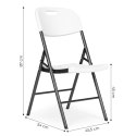 KOMPLET 2 KRZESEŁ SKŁADANYCH ZESTAW CATERINGOWY METAL HDPE BIAŁE MODERNHOME
