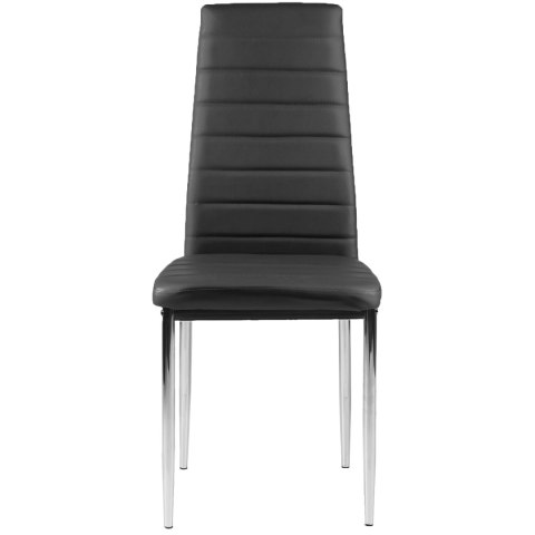 KRZESŁA Z EKOSKÓRY KRZESŁO DO SALONU I JADALNI 4SZT. CHROMOWANE NOGI CZARNE