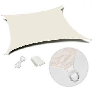 KWADRATOWY ŻAGIEL PRZECIWSŁONECZNY 3X3 M DASZEK WODOODPORNY BEŻOWY MULTIGARDEN