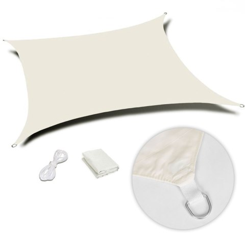 KWADRATOWY ŻAGIEL PRZECIWSŁONECZNY 5X5 M DASZEK WODOODPORNY BEŻOWY MULTIGARDEN