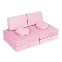 SOFA MODUŁOWA DUŻA SKŁADANA DLA DZIECI DIY 8 MIĘKKICH PODUCH - RÓŻOWA ECOTOYS