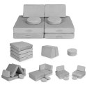 SOFA MODUŁOWA DUŻA SKŁADANA DLA DZIECI DIY 8 MIĘKKICH PODUCH - SZARA ECOTOYS