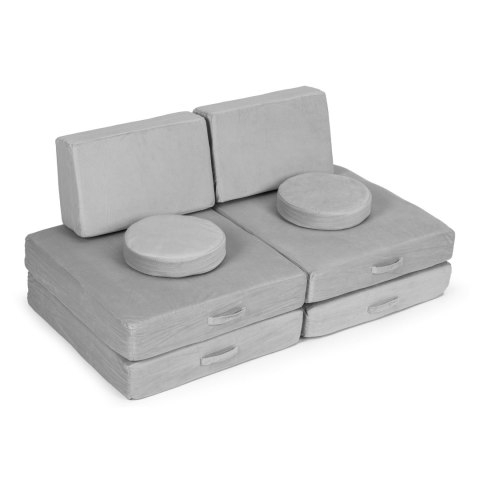 SOFA MODUŁOWA DUŻA SKŁADANA DLA DZIECI DIY 8 MIĘKKICH PODUCH - SZARA ECOTOYS