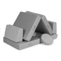 SOFA MODUŁOWA DUŻA SKŁADANA DLA DZIECI DIY 8 MIĘKKICH PODUCH - SZARA ECOTOYS