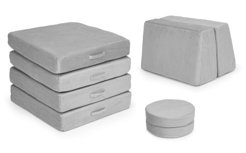 SOFA MODUŁOWA DUŻA SKŁADANA DLA DZIECI DIY 8 MIĘKKICH PODUCH - SZARA ECOTOYS