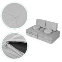 SOFA MODUŁOWA DUŻA SKŁADANA DLA DZIECI DIY 8 MIĘKKICH PODUCH - SZARA ECOTOYS