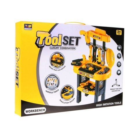 WARSZTAT MAJSTERKOWICZA STÓŁ NARZĘDZIOWY DLA DZECI Z NARZĘDZIAMI 23 ELEMENTY