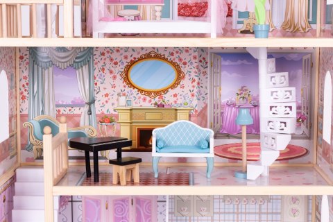 DOMEK DLA LALEK DUŻY DREWNIANY 3 PIĘTRA 11 MEBELKÓW ECOTOYS