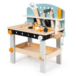 DREWNIANY WARSZTAT DLA DZIECI STÓŁ NARZĘDZIOWY 38 ELEMENTÓW ECOTOYS