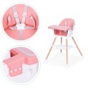FOTELIK KRZESEŁKO DO KARMIENIA DZIECI 2W1 RÓŻOWY ECOTOYS