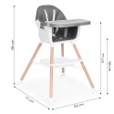 FOTELIK KRZESEŁKO DO KARMIENIA DZIECI 2W1 SZARY ECOTOYS