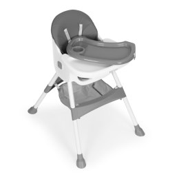 FOTELIK KRZESEŁKO DO KARMIENIA DZIECI TACKA KOSZ 5-PUNKTOWE PASY SZARY ECOTOYS