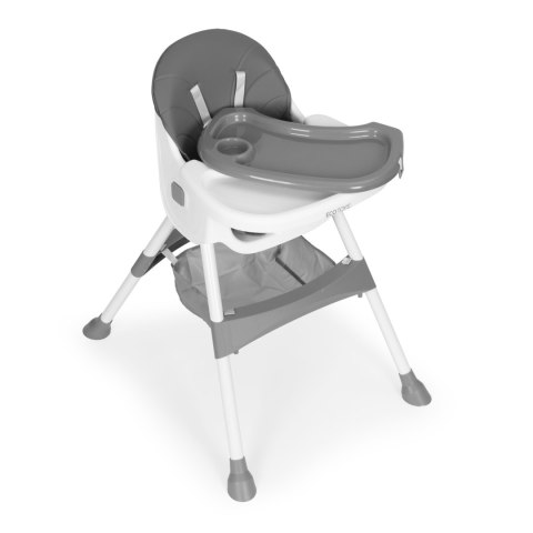 FOTELIK KRZESEŁKO DO KARMIENIA DZIECI TACKA KOSZ 5-PUNKTOWE PASY SZARY ECOTOYS