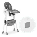 FOTELIK KRZESEŁKO DO KARMIENIA DZIECI TACKA KOSZ 5-PUNKTOWE PASY SZARY ECOTOYS