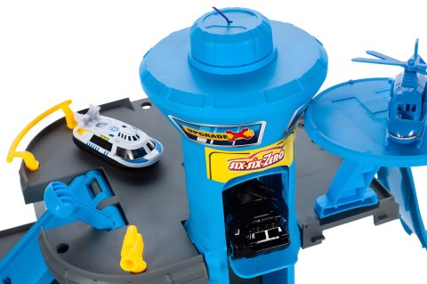 GARAŻ SAMOCHODOWY KOMENDA POLICJI 3 POZIOMY Z WINDĄ AUTKA + HELIKOPTER 74 ELEMENTY