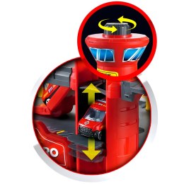 GARAŻ SAMOCHODOWY STRAŻ POŻARNA 3 POZIOMY Z WINDĄ AUTKA + HELIKOPTER 74 ELEMENTY