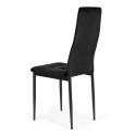 KOMPLET 4 KRZESEŁ CZARNE KRZESŁO WELUROWE DO JADALNI I SALONU MODERNHOME