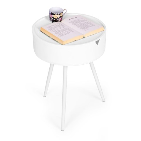 STOLIK NOCNY OKRĄGŁY STOLICZEK ZDEJMOWANY BLAT Z TWORZYWA - MODERNHOME