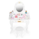 TOALETKA DZIECIĘCA DREWNIANA DUŻA Z LUSTREM DLA DZIEWCZYNKI RÓŻOWE DODATKI ECOTOYS