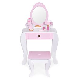 TOALETKA DZIECIĘCA ZABAWKOWA DUŻA Z LUSTREM TABORECIKIEM 7 DODATKÓW ECOTOYS