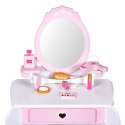 TOALETKA DZIECIĘCA ZABAWKOWA DUŻA Z LUSTREM TABORECIKIEM 7 DODATKÓW ECOTOYS