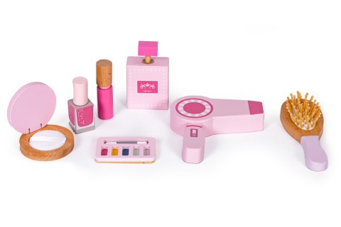 TOALETKA DZIECIĘCA ZABAWKOWA DUŻA Z LUSTREM TABORECIKIEM 7 DODATKÓW ECOTOYS