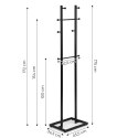 WIESZAK STOJĄCY 8 HACZYKÓW 175 CM METAL CZARNY MODERNHOME