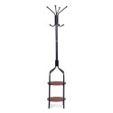 WIESZAK STOJĄCY Z PÓŁKAMI 8 HACZYKÓW 180 CM METAL CZARNY MODERNHOME