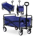 WÓZEK PLAŻOWY TRANSPORTOWY OGRODOWY SKŁADANY NIEBIESKI 48X90 CM MULTIGARDEN