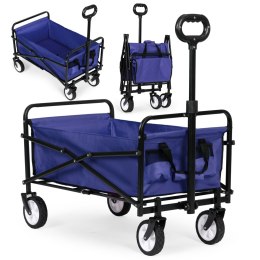 WÓZEK PLAŻOWY TRANSPORTOWY OGRODOWY SKŁADANY NIEBIESKI 48X90 CM MULTIGARDEN
