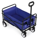 WÓZEK PLAŻOWY TRANSPORTOWY OGRODOWY SKŁADANY NIEBIESKI 48X90 CM MULTIGARDEN