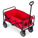 WÓZEK TRANSPORTOWY SKŁADANY DUŻY WÓZEK OGRODOWY PLAŻOWY CZERWONY 47X105 CM MULTIGARDEN