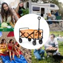 WÓZEK TRANSPORTOWY SKŁADANY DUŻY WÓZEK OGRODOWY PLAŻOWY POMARAŃCZOWY 47X105 CM MULTIGARDEN