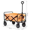 WÓZEK TRANSPORTOWY SKŁADANY DUŻY WÓZEK OGRODOWY PLAŻOWY POMARAŃCZOWY 47X105 CM MULTIGARDEN