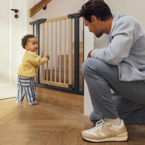 BRAMKA BARIERKA ZABEZPIECZAJĄCA 74-130 CM NA SCHODY I DRZWI METAL DREWNO DODATKOWE PANELE