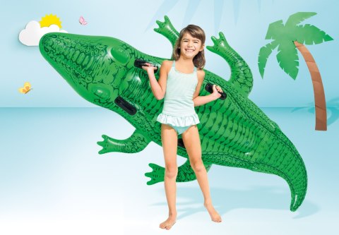 DMUCHANY KROKODYL MATERAC DO PŁYWANIA Z UCHWYTAMI 203X114 CM INTEX 58562