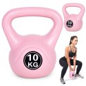 KETTLEBELL KETTLE 10 KG DO ĆWICZEŃ HANTLA KULA ODWAŻNIK OBCIĄŻENIE CIĘŻAR FITNESS RÓŻOWY MODERNHOME