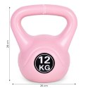 KETTLEBELL KETTLE 12 KG DO ĆWICZEŃ HANTLA KULA ODWAŻNIK OBCIĄŻENIE CIĘŻAR FITNESS RÓŻOWY MODERNHOME