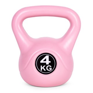 KETTLEBELL KETTLE 4 KG DO ĆWICZEŃ HANTLA KULA ODWAŻNIK OBCIĄŻENIE CIĘŻAR FITNESS RÓŻOWY MODERNHOME