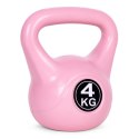 KETTLEBELL KETTLE 4 KG DO ĆWICZEŃ HANTLA KULA ODWAŻNIK OBCIĄŻENIE CIĘŻAR FITNESS RÓŻOWY MODERNHOME