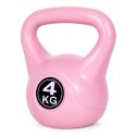 KETTLEBELL KETTLE 4 KG DO ĆWICZEŃ HANTLA KULA ODWAŻNIK OBCIĄŻENIE CIĘŻAR FITNESS RÓŻOWY MODERNHOME