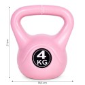 KETTLEBELL KETTLE 4 KG DO ĆWICZEŃ HANTLA KULA ODWAŻNIK OBCIĄŻENIE CIĘŻAR FITNESS RÓŻOWY MODERNHOME