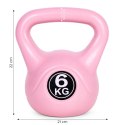 KETTLEBELL KETTLE 6 KG DO ĆWICZEŃ HANTLA KULA ODWAŻNIK OBCIĄŻENIE CIĘŻAR FITNESS RÓŻOWY MODERNHOME