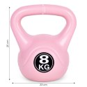 KETTLEBELL KETTLE 8 KG DO ĆWICZEŃ HANTLA KULA ODWAŻNIK OBCIĄŻENIE CIĘŻAR FITNESS RÓŻOWY MODERNHOME