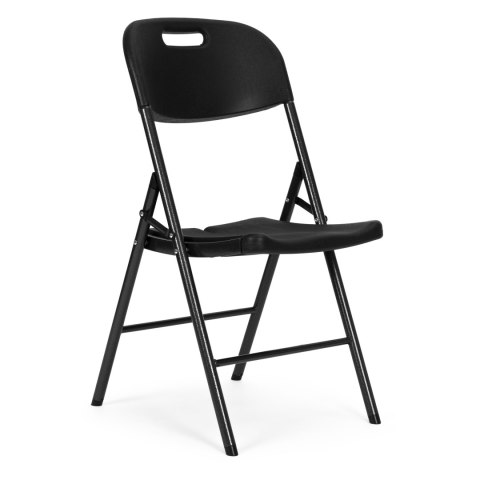 KOMPLET 2 KRZESEŁ SKŁADANYCH ZESTAW CATERINGOWY METAL HDPE CZARNE MODERNHOME